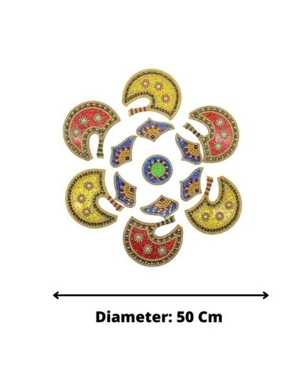 Kundan Stone Decorative Acrylic Rangoli Set for Floor