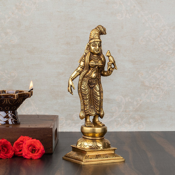 Brass Superfine Goddess Andal/godadevi Statue ( 6" Height )