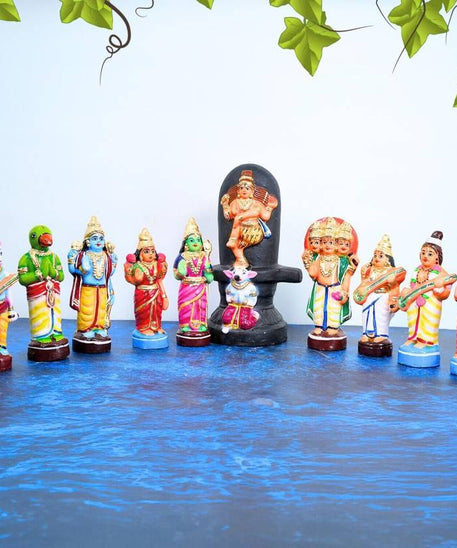 pradosham-golu-dolls-set-10-handcrafted-9-inch-navaratri-kolu-showpiece-decorative