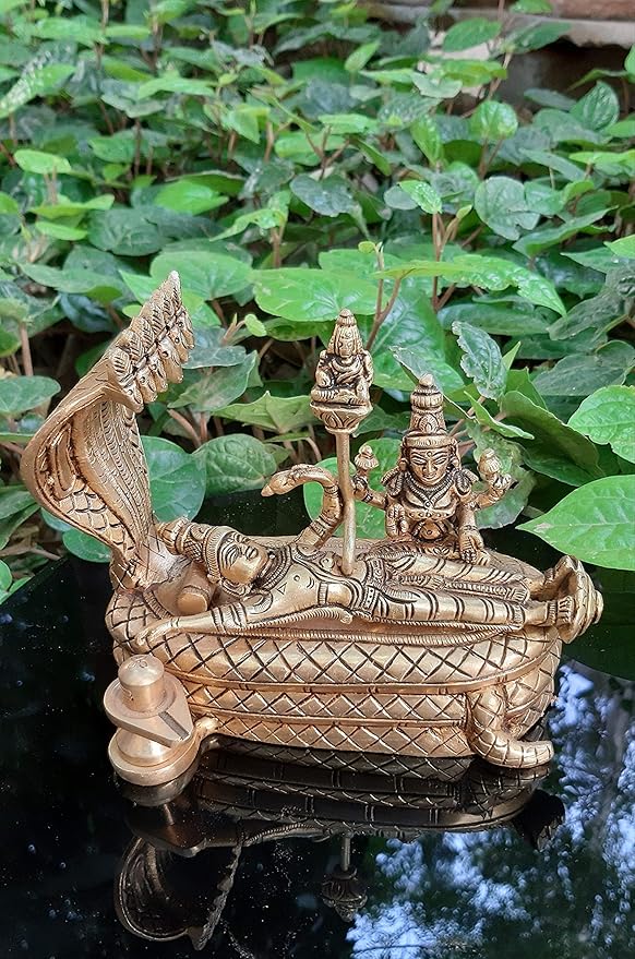 Vishnu Laxmi Brass Idol-Padmanabhaswamy with Lakshmi.
