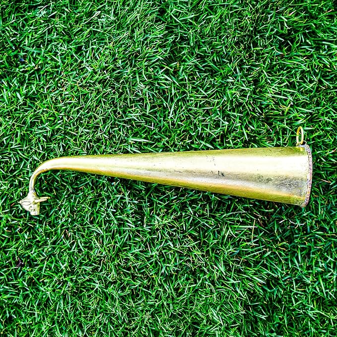 Brass Gaumukhi Shringi for Abhishek, Bathing Pot for God Idols Large (30 CMS)