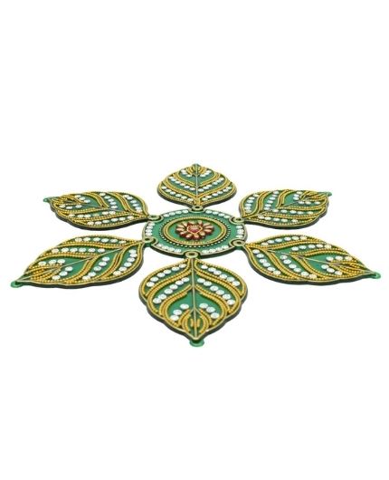 Acrylic Green Rangoli for Floor Decoration
