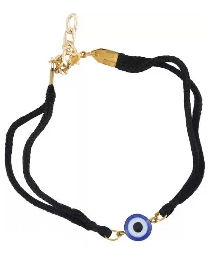 Black Thread Anklet with Evil Eye Beads