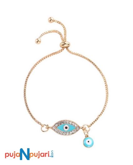 Blue Evil Eye Gold Plated Bracelet for Women