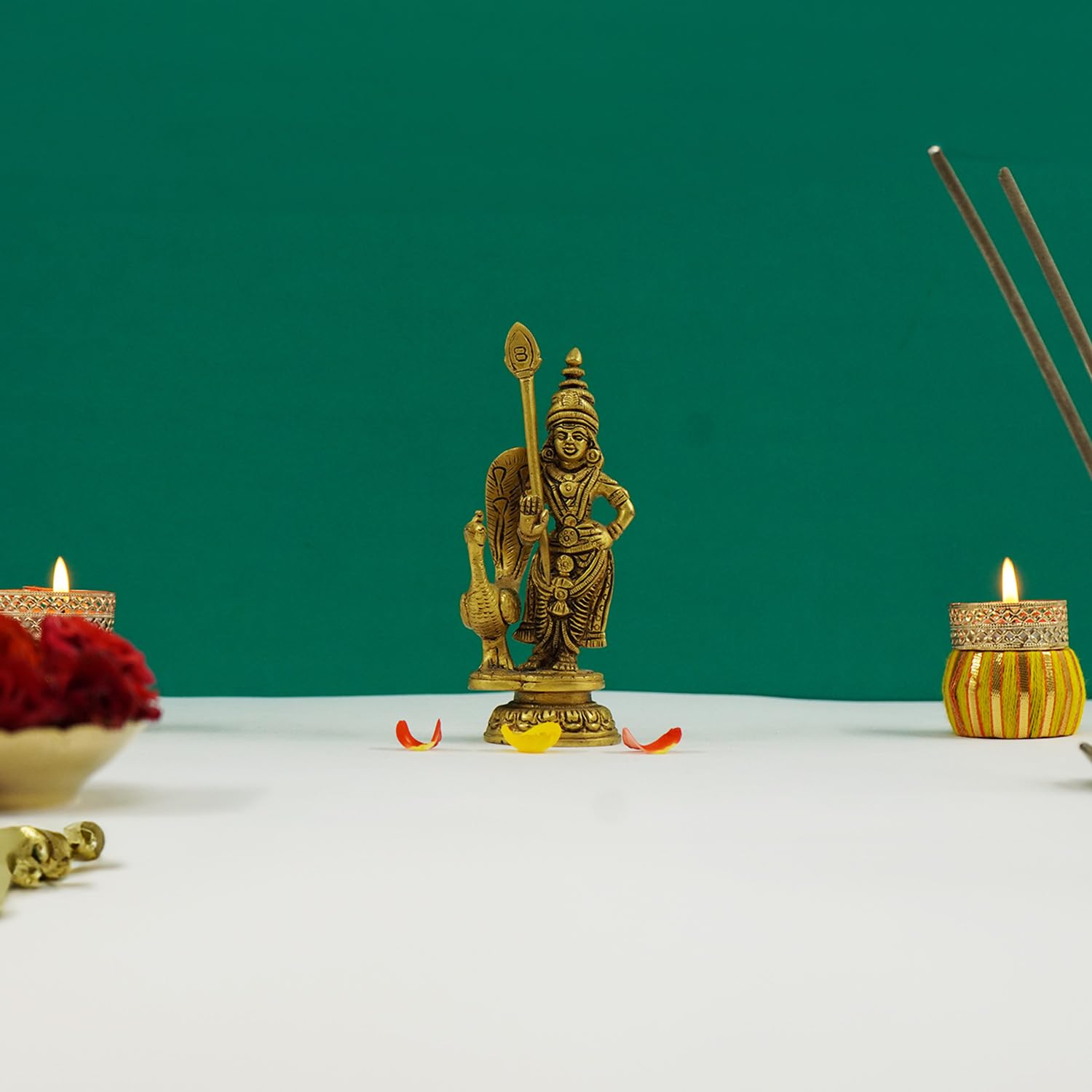 Brass or Pital Murugan Swami Idol / Murti(5 Inches)