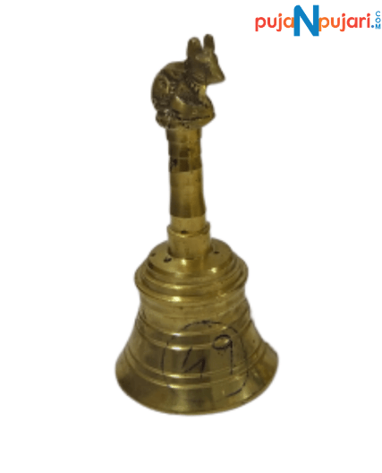 Brass Nandi Hand Held Bell 3.5 Inches