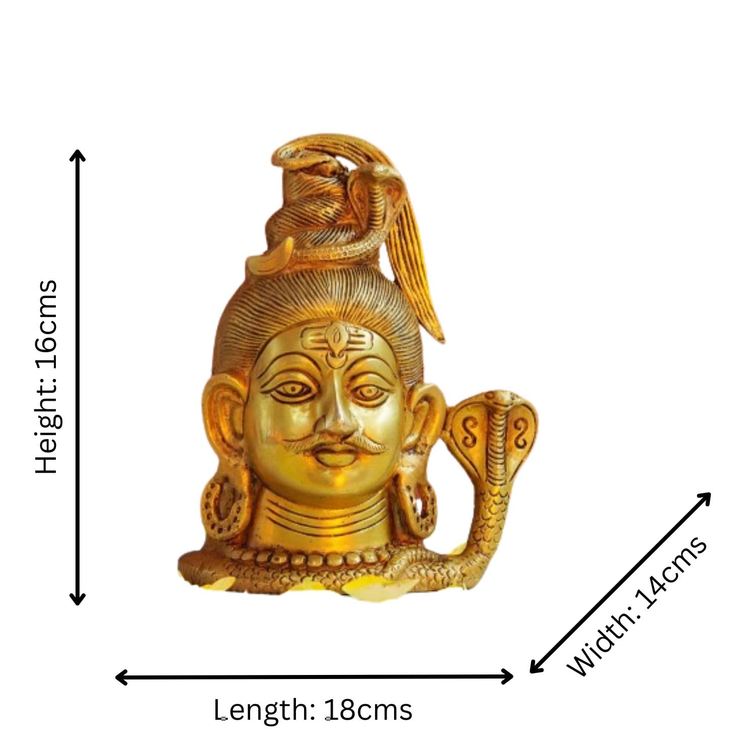 Brass Shiva Mukut Statue 6 inch, Shiva with Divine