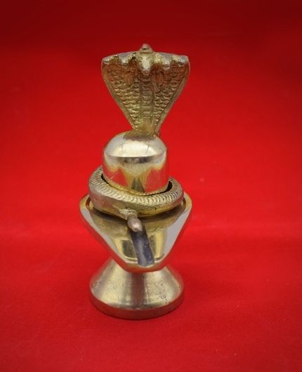 Brass Shivling with Sheshnag Murti for Pooja Room