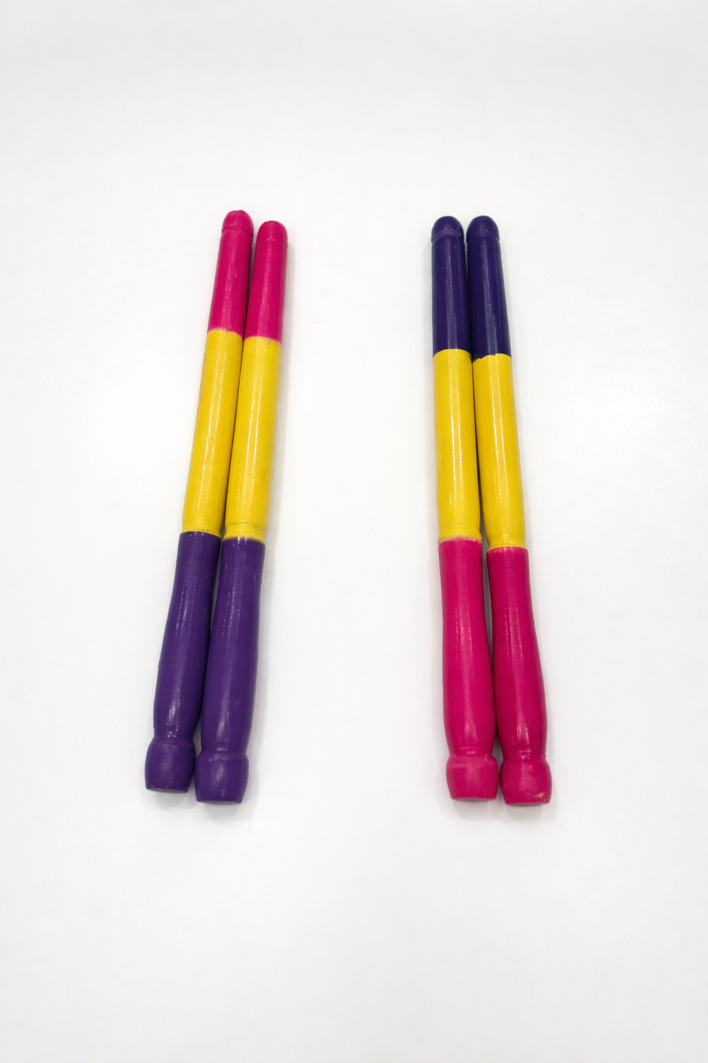 Multicolor Wooden Dandiya Sticks – 2 Pairs | Traditional Garba & Navratri Dandiya Set(4 dandiya sticks)