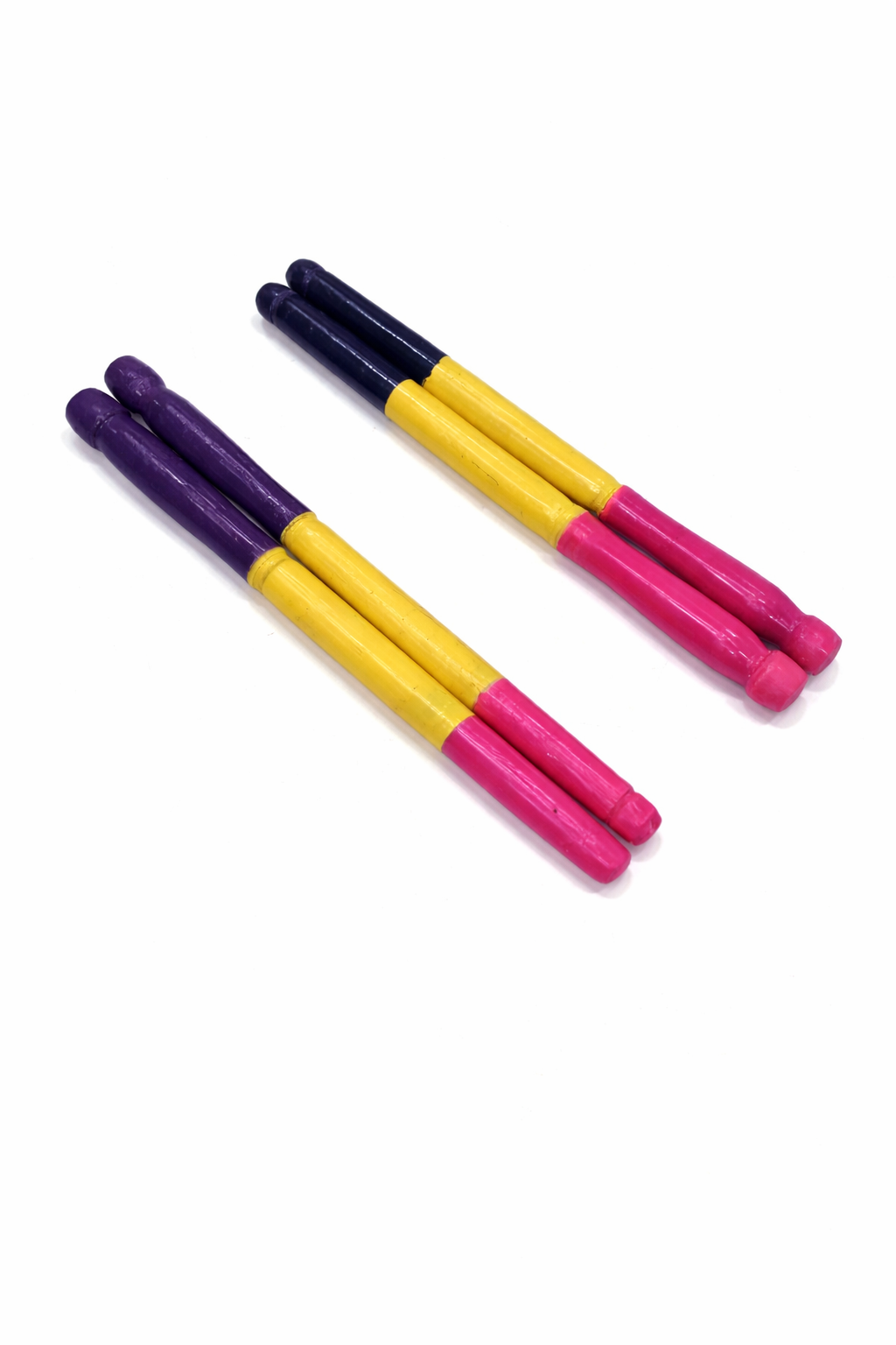 Multicolor Wooden Dandiya Sticks – 2 Pairs | Traditional Garba & Navratri Dandiya Set(4 dandiya sticks)