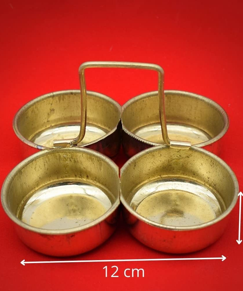 Chowmukh Haldi Kumkum Holder Brass