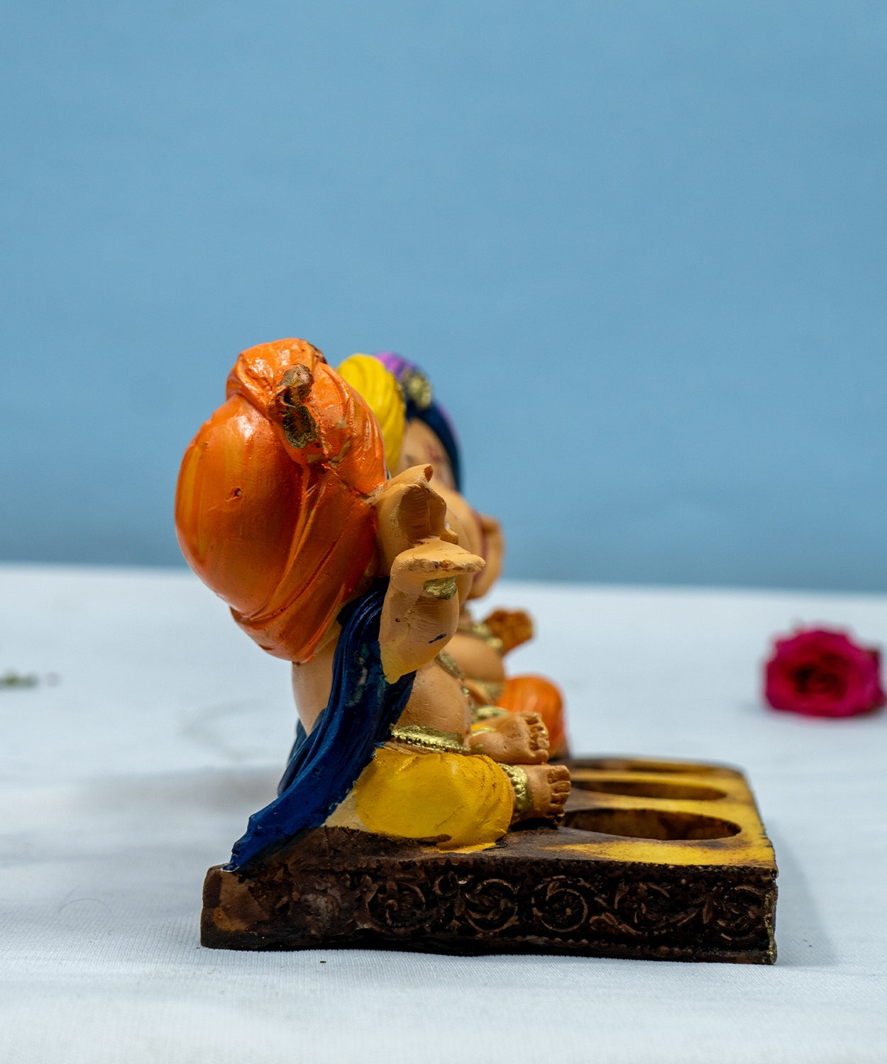 Ganpati T Light Candle Stand - for Home Decor, Pooja Room, Diwali Decoration & Gift
