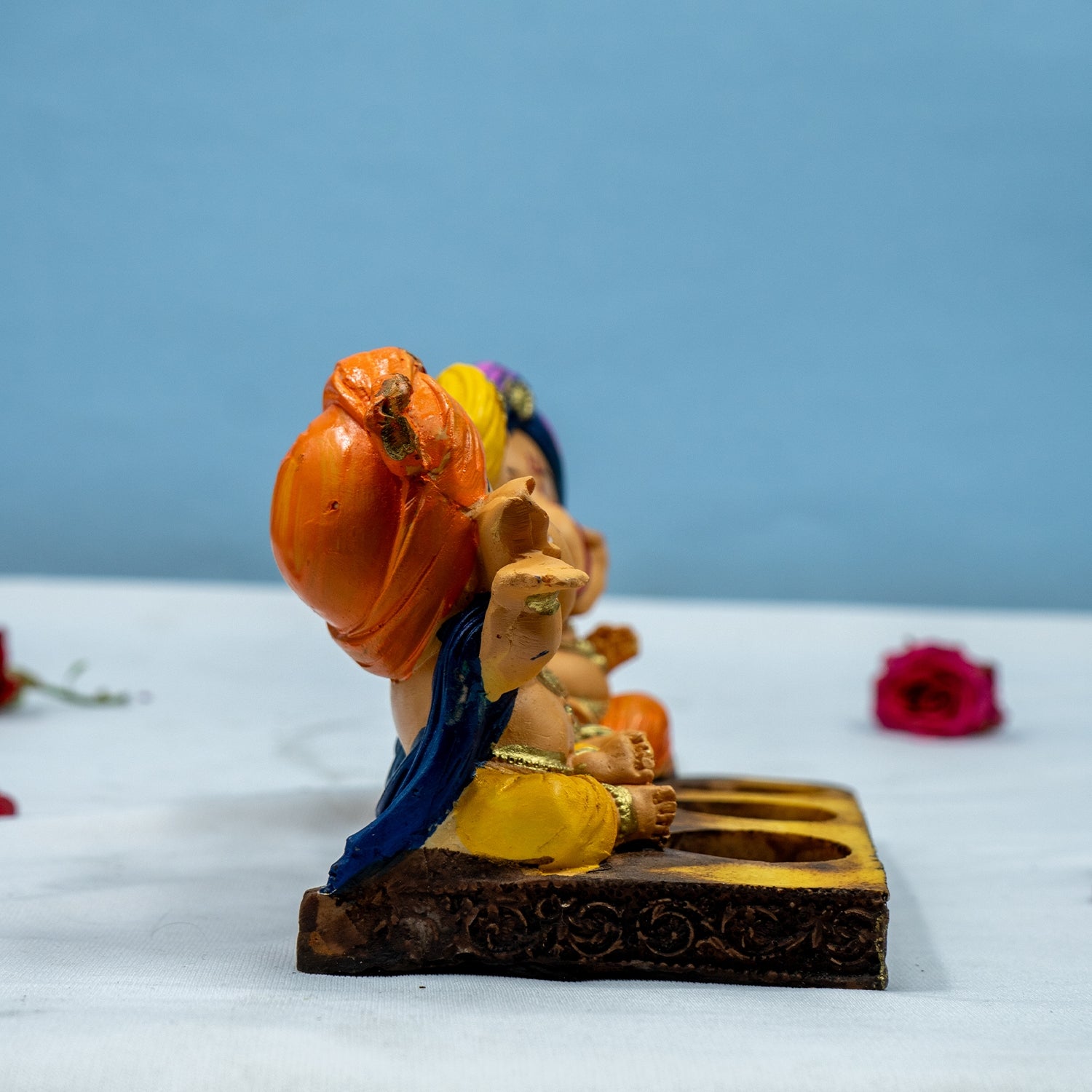 Ganpati T Light Candle Stand - for Home Decor, Pooja Room, Diwali Decoration & Gift