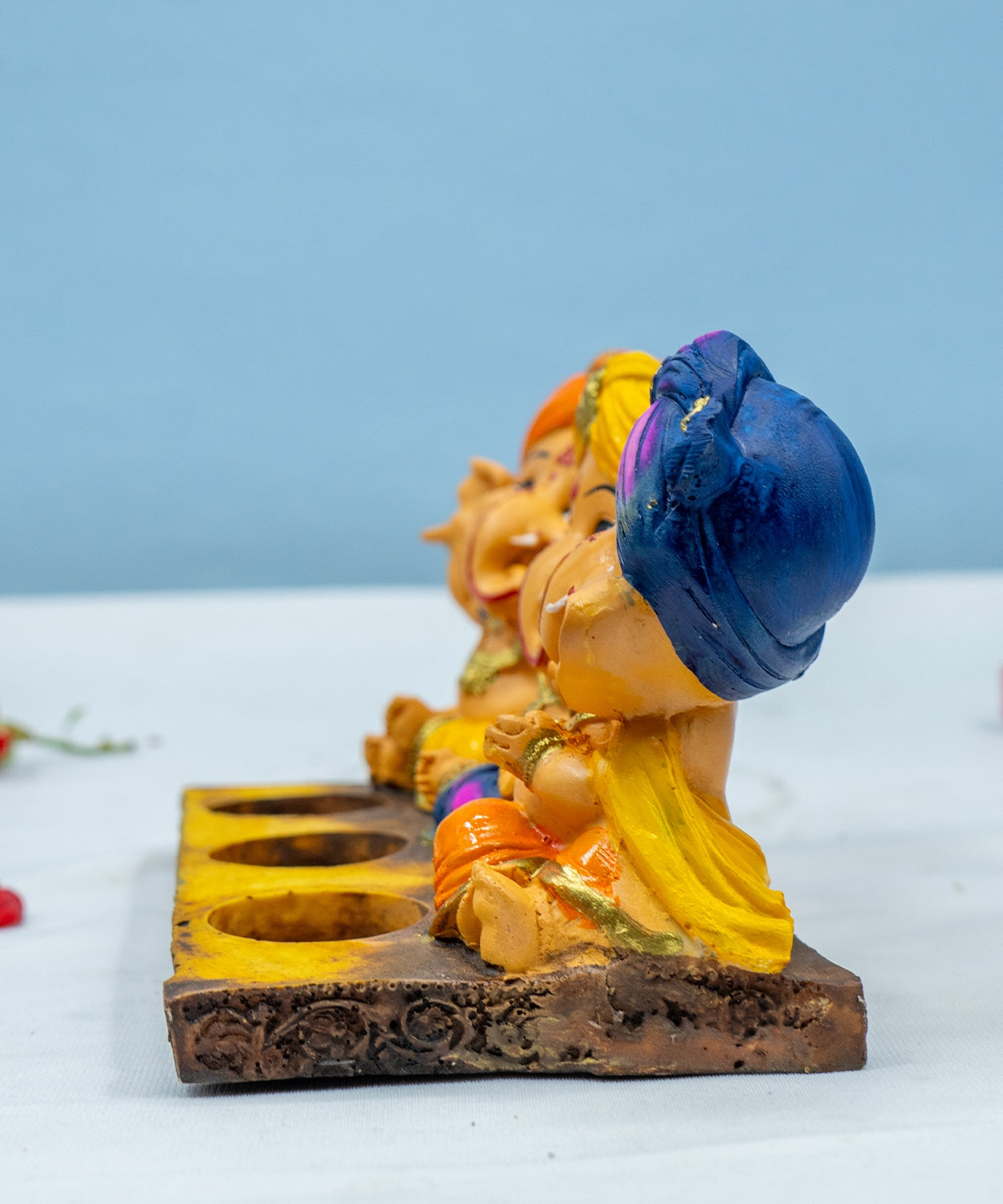 Ganpati T Light Candle Stand - for Home Decor, Pooja Room, Diwali Decoration & Gift