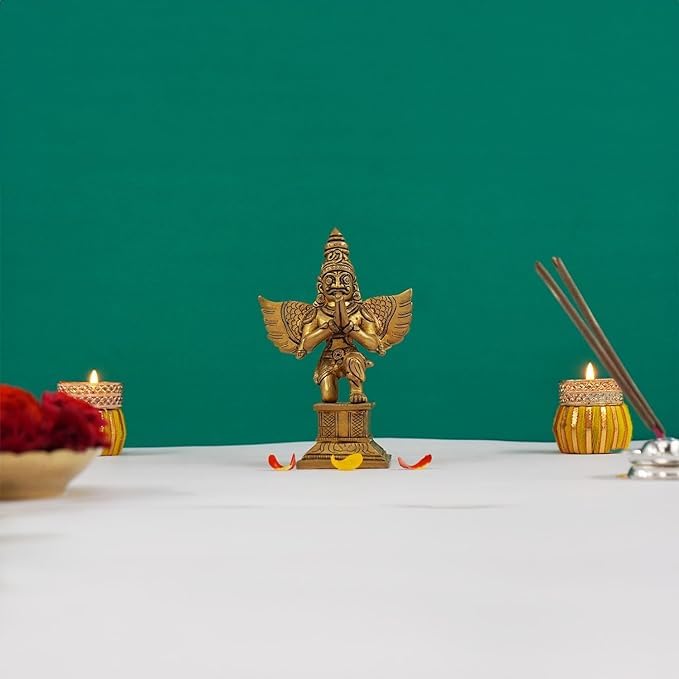 Brass Garuda sitting Garudan / Garudar Vahana of Vishnu