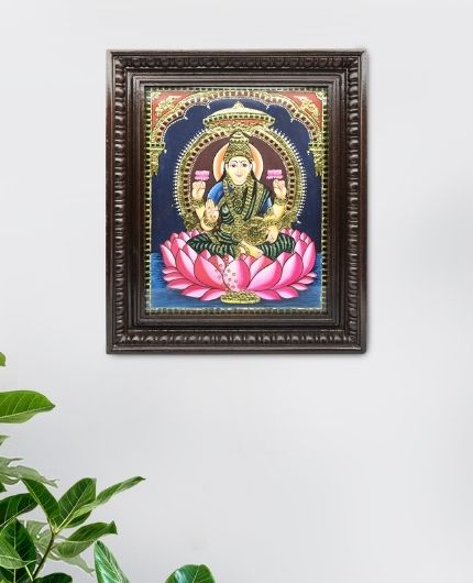 Goddess Lakshmi Tanjore Paintings Gold Foil Photo Frame