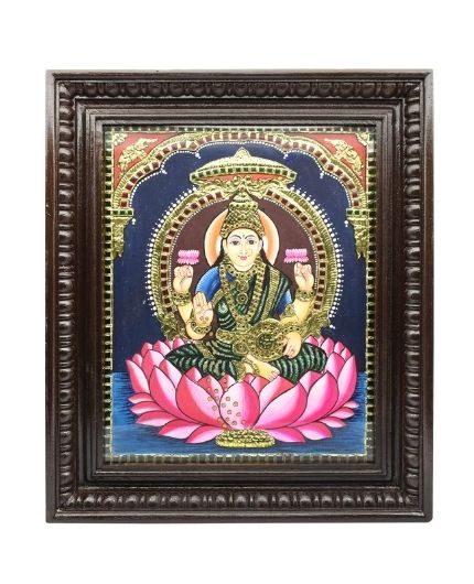 Goddess Lakshmi Tanjore Paintings Gold Foil Photo Frame