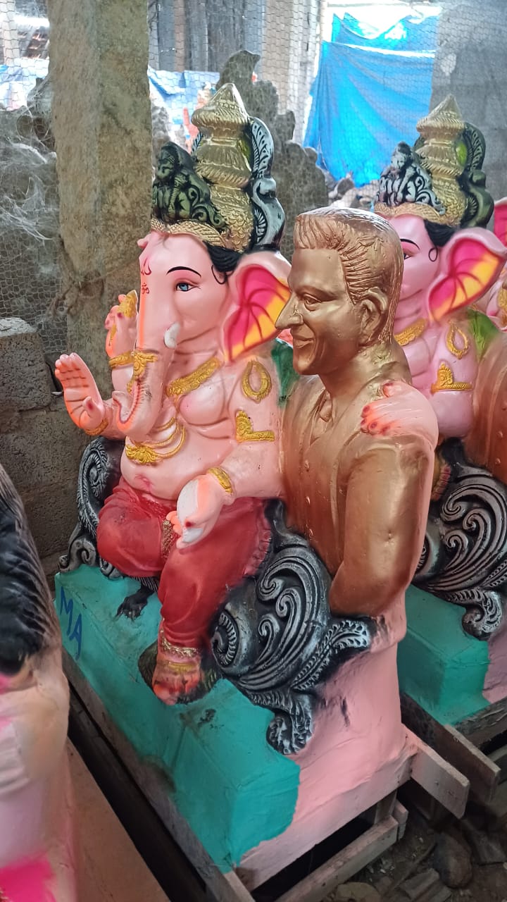 Eco Friendly Ganpati Idol Made Up of mud & Ganesha idol big Size 4.3 Feet