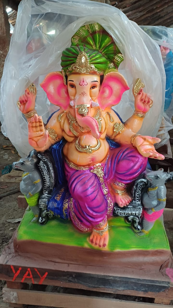 Eco Friendly Ganpati Idol Made Up of mud & Ganesha idol big Size 4 Feet