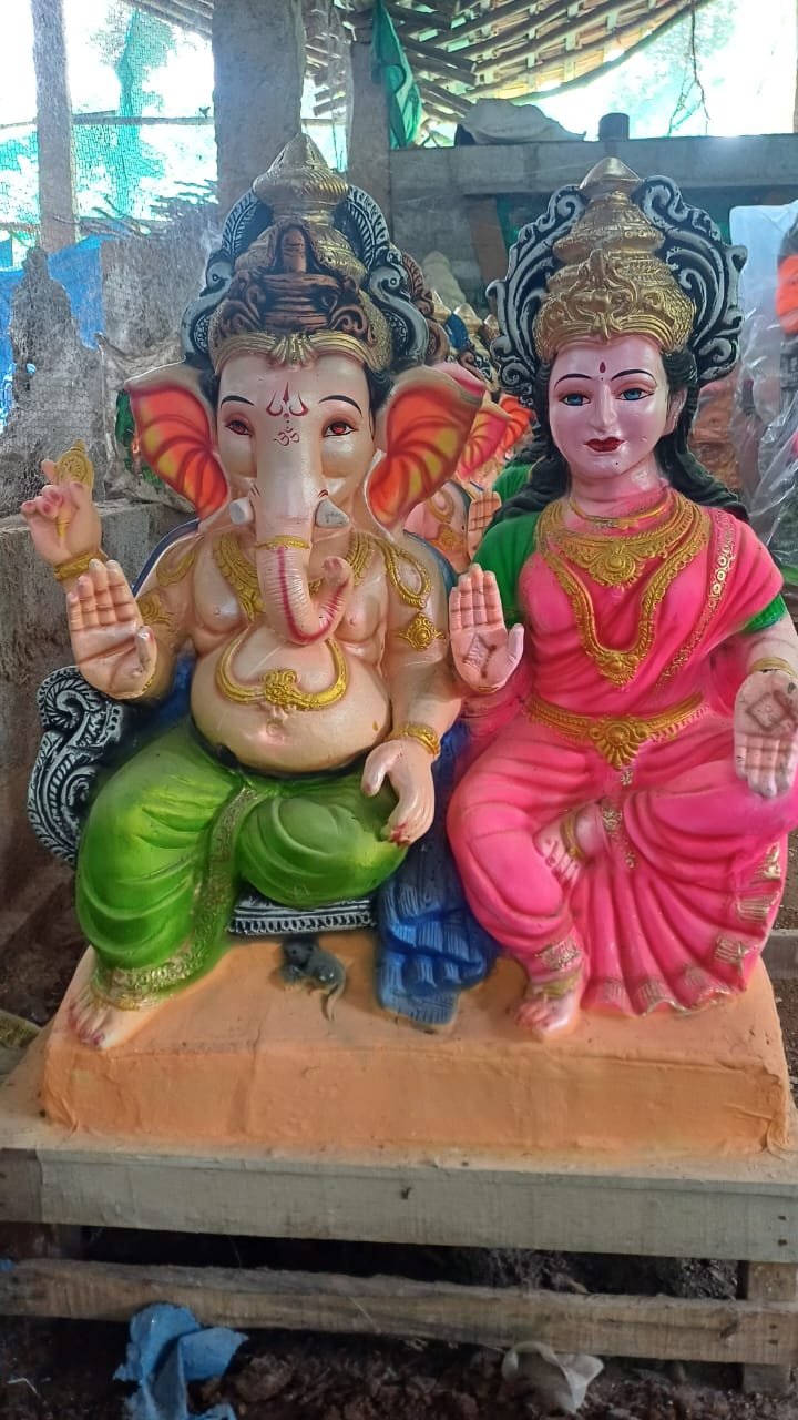 Eco Friendly Ganpati Idol Made Up of mud & Ganesha idol big Size 4.3 Feet