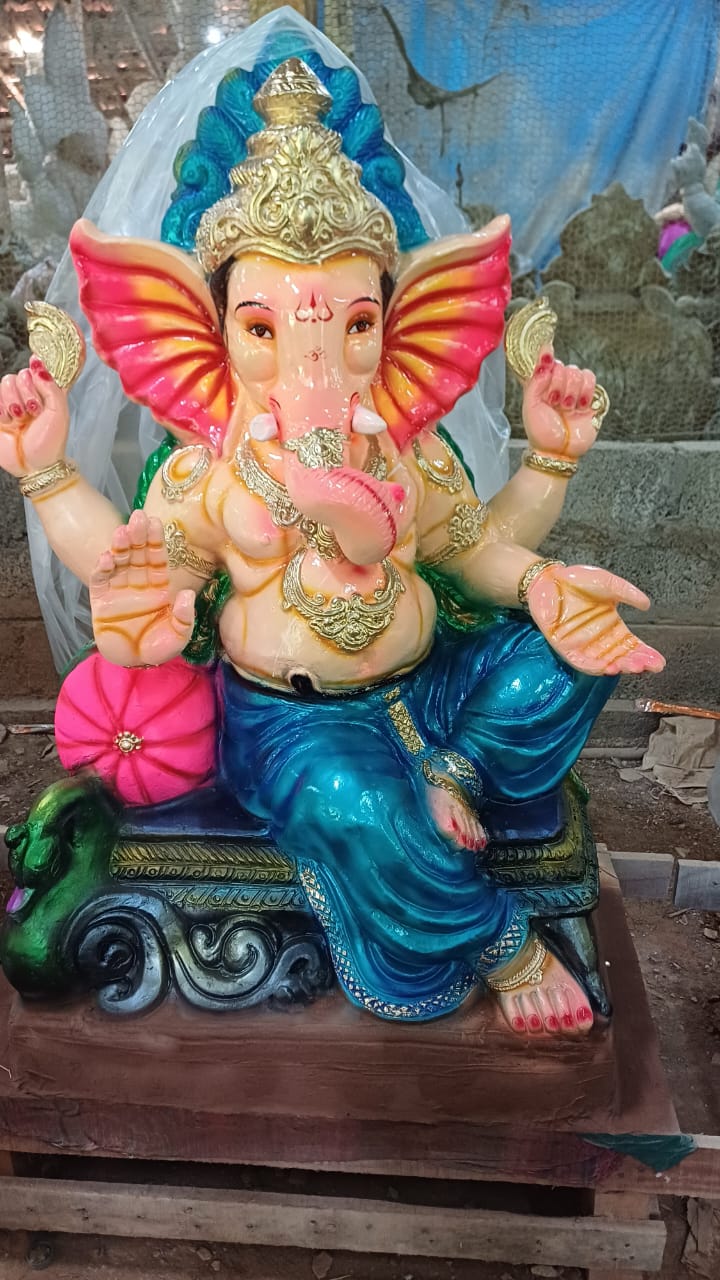 Eco Friendly Ganpati Idol Made Up of mud & Ganesha idol big Size 4.5 Feet