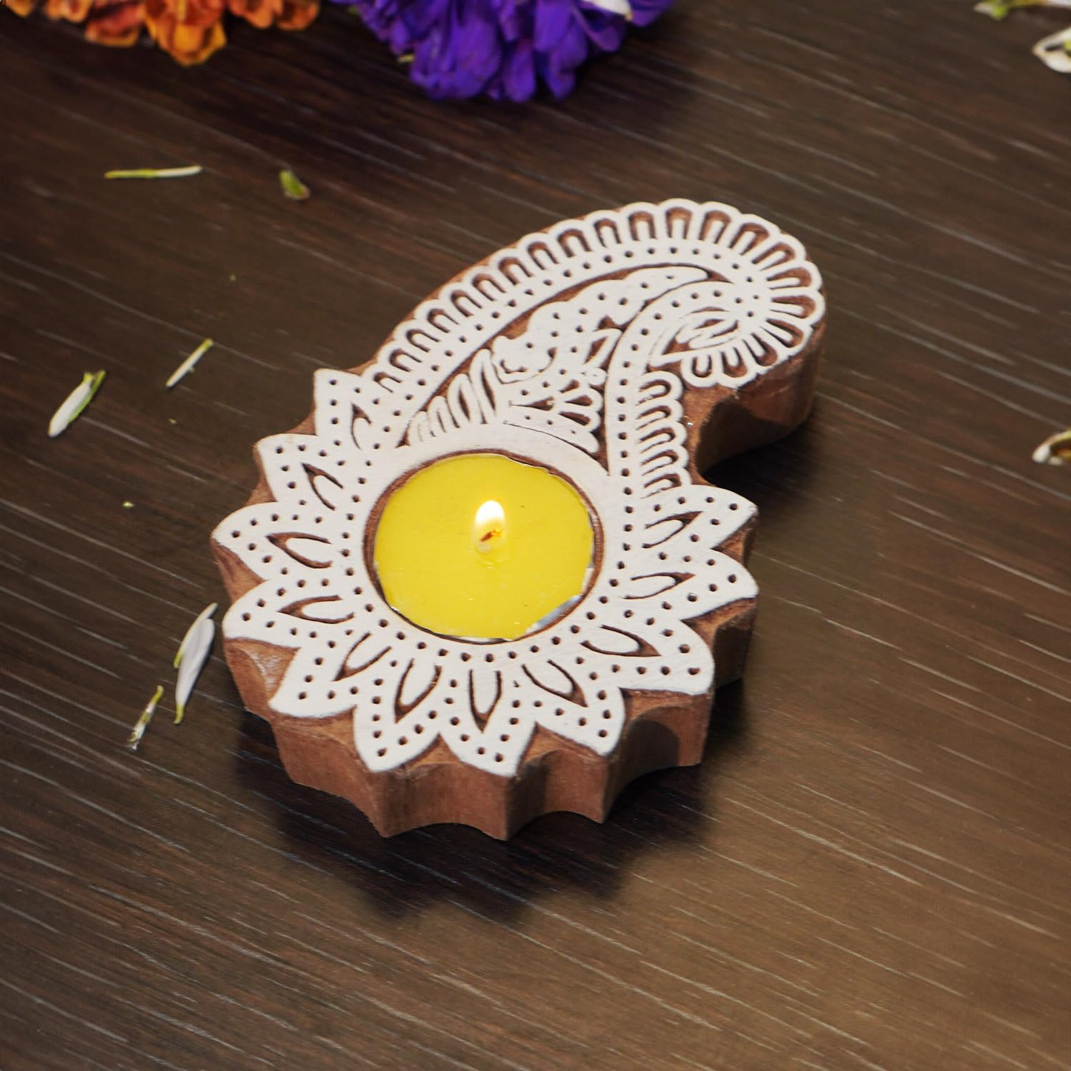 Keritlight Wooden Cup Tealight Holder