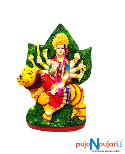 Leaf Design Durga Maa Showpiece Idol