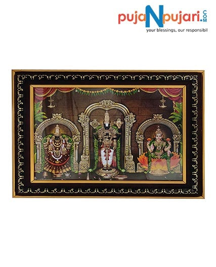 Lord Balaji with Padmavathi and Lakshmi