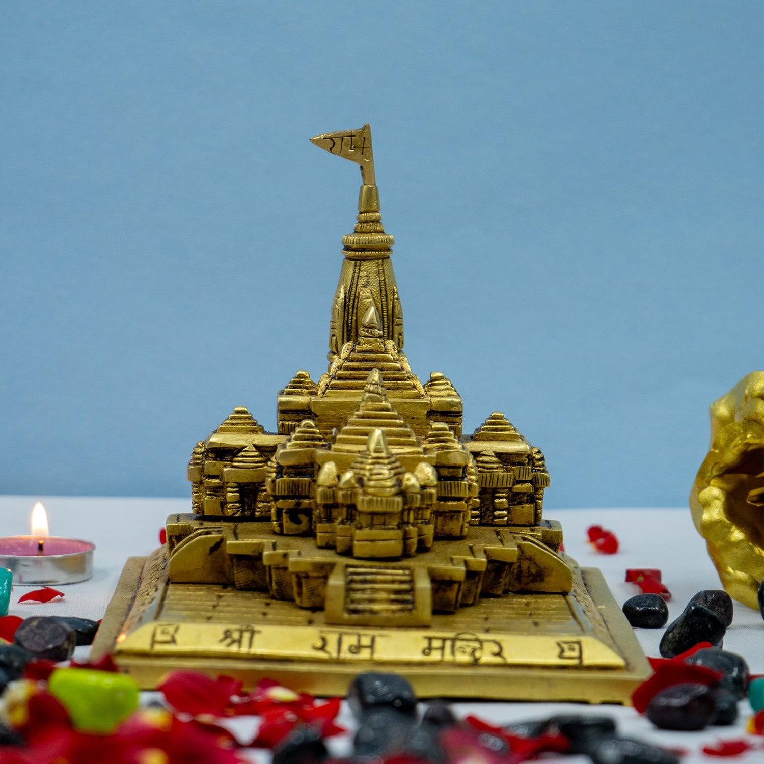 Brass Ram Mandir Ayodhya Model Temple Showpiece
