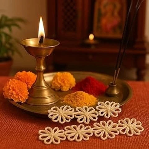 Lakshmi Tamara Vattulu/Thamarai Thiri/Lotus Kamal Steam Wicks for Puja (Pack of 10)