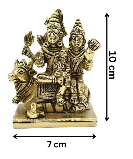 Shiva Parvati Sitting On Nandi Brass Idol