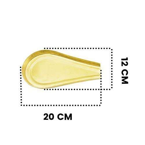 Round Design Plain Brass Abhishekam Plate Patra for God Idols (20 Cms)