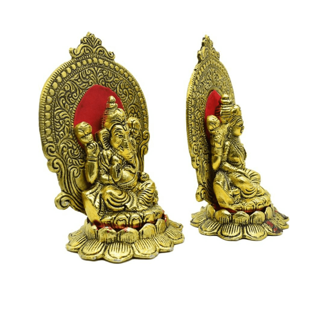 Metal Lakshmi Ganesh Murti Idol for Home Puja