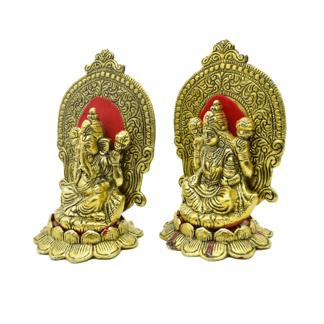 Metal Lakshmi Ganesh Murti Idol for Home Puja