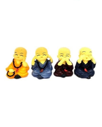 Set of 4 Buddha Monks Statues Figurines Showpiece