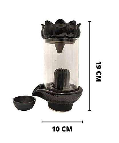 Shiva Lingam Smoke Back Flow Waterfall Incense Holder with5