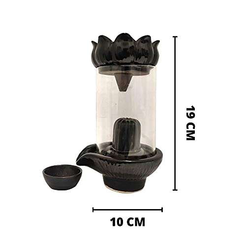 Shiva Lingam Smoke Back Flow Waterfall Incense Holder with5