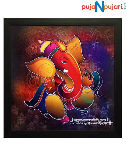 Special Effect Textured Ganesha Painting Multicolor