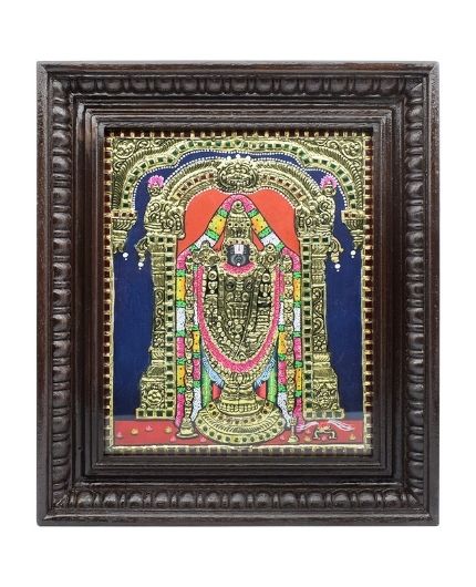 Tirupati Balaji Tanjore Paintings Gold Foil Photo Frame