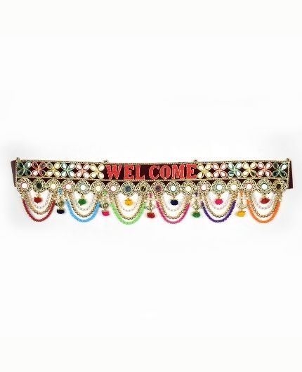 Traditional Multi Zula Pearl Plastic Beads Hanging Toran