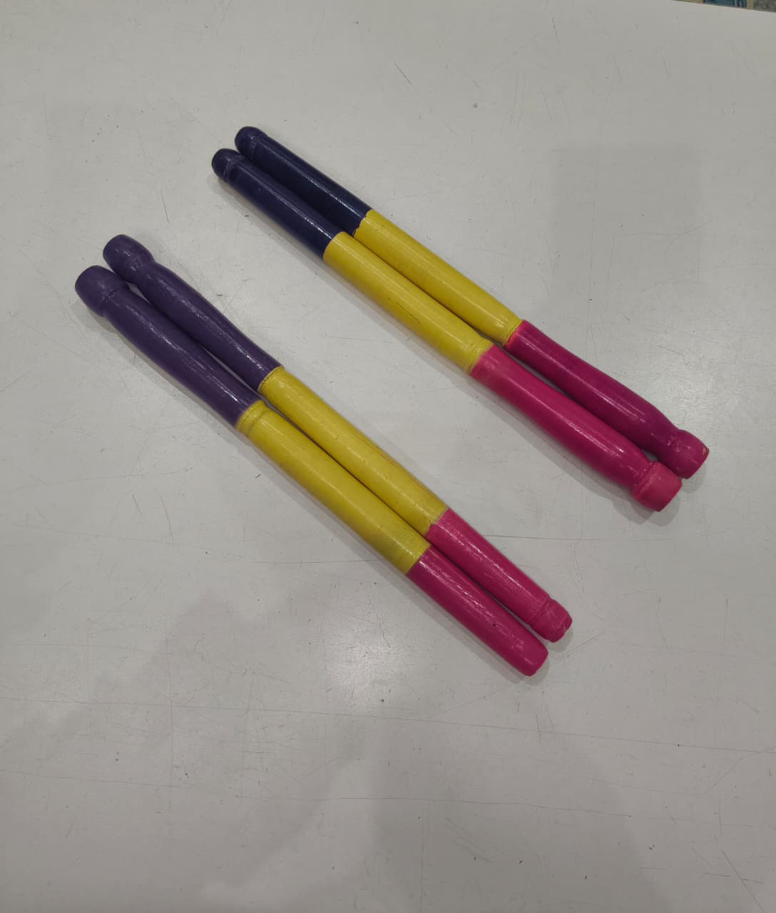 Wooden Dandiya Sticks Dance Graba Stick Large Kollatam Sticks Dance pack of 2 sets.