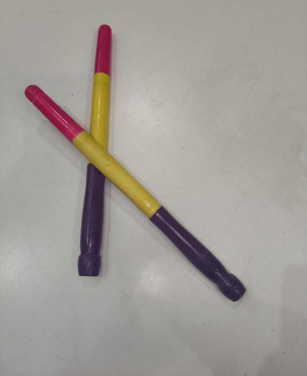 Multicolor Wooden Dandiya Sticks Pair 1 Set.
