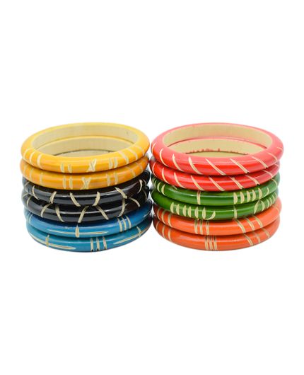 Wooden Handicrafted Bangles Set of 12