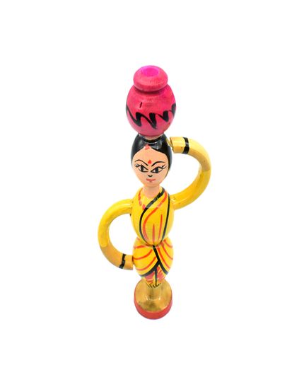 Wooden Pot Lady Doll