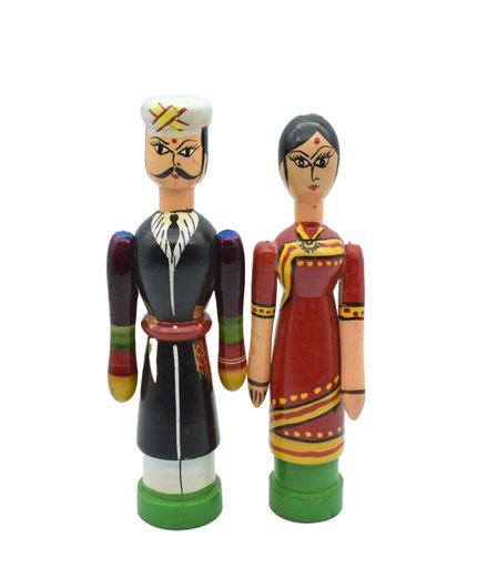 Channapatna Bride And Groom Set Showpiece