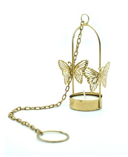 Butterfly Hanging Tealight Holders (Golden)