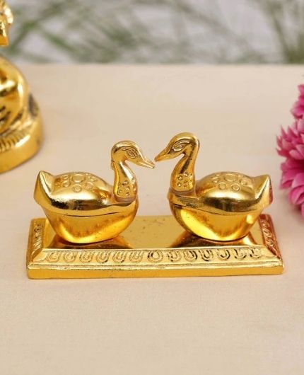 Swan Design Chandan Haldi Sindoor Chawal Akshat Holder for Pooja