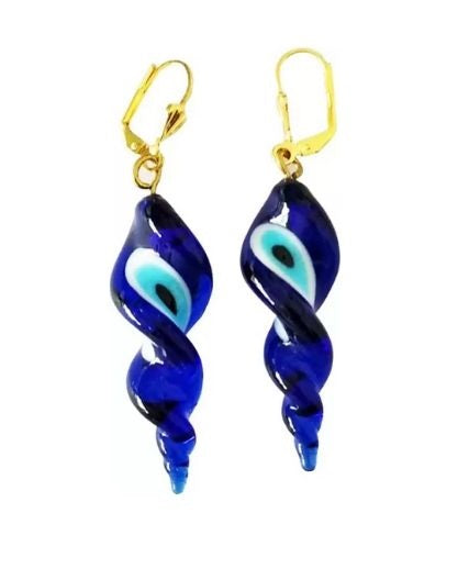 Evil Eye Earrings Glass Drops and Danglers