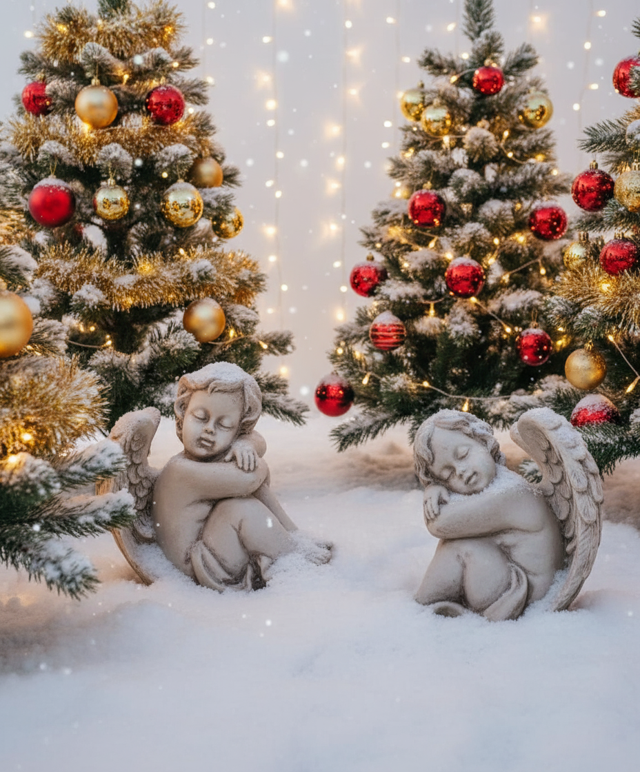 White Feather Small Angel Sign Statue