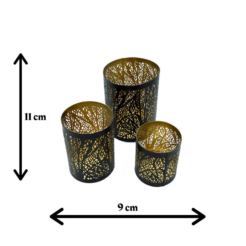 Metal Tea Light Candle Holders (Set of 3)